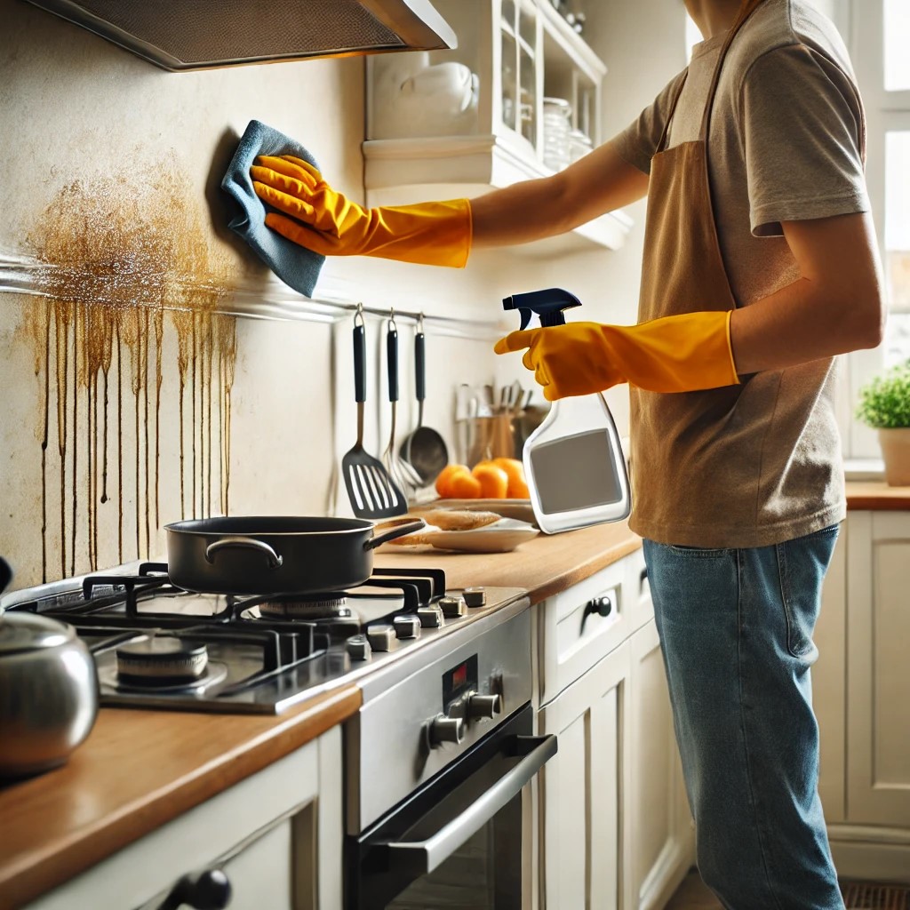 Retire a gordura da parede da sua cozinha