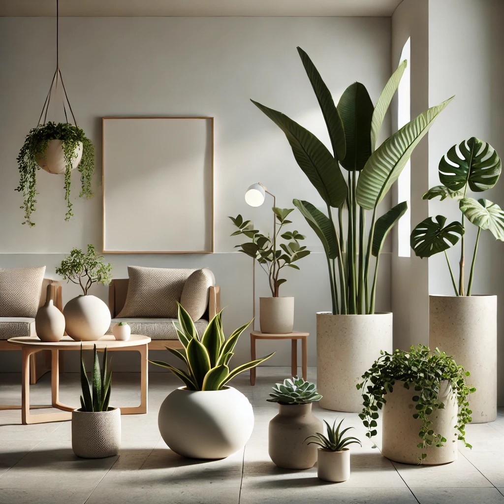 A decoração minimalista é caracterizada pela simplicidade e cores neutras, plantas podem transformar o ambiente para esse estilo