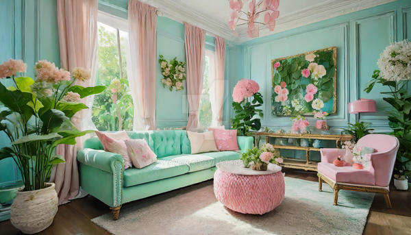 O verde é uma excelente cor que combina com o rosa para a decoração da sua casa