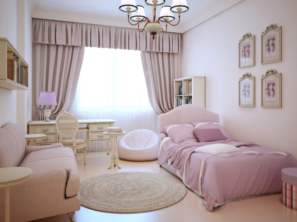 A iluminação, seja por meio de abajur ou luz natural é essencial para garantir uma boa decoração para o quarto infantil
